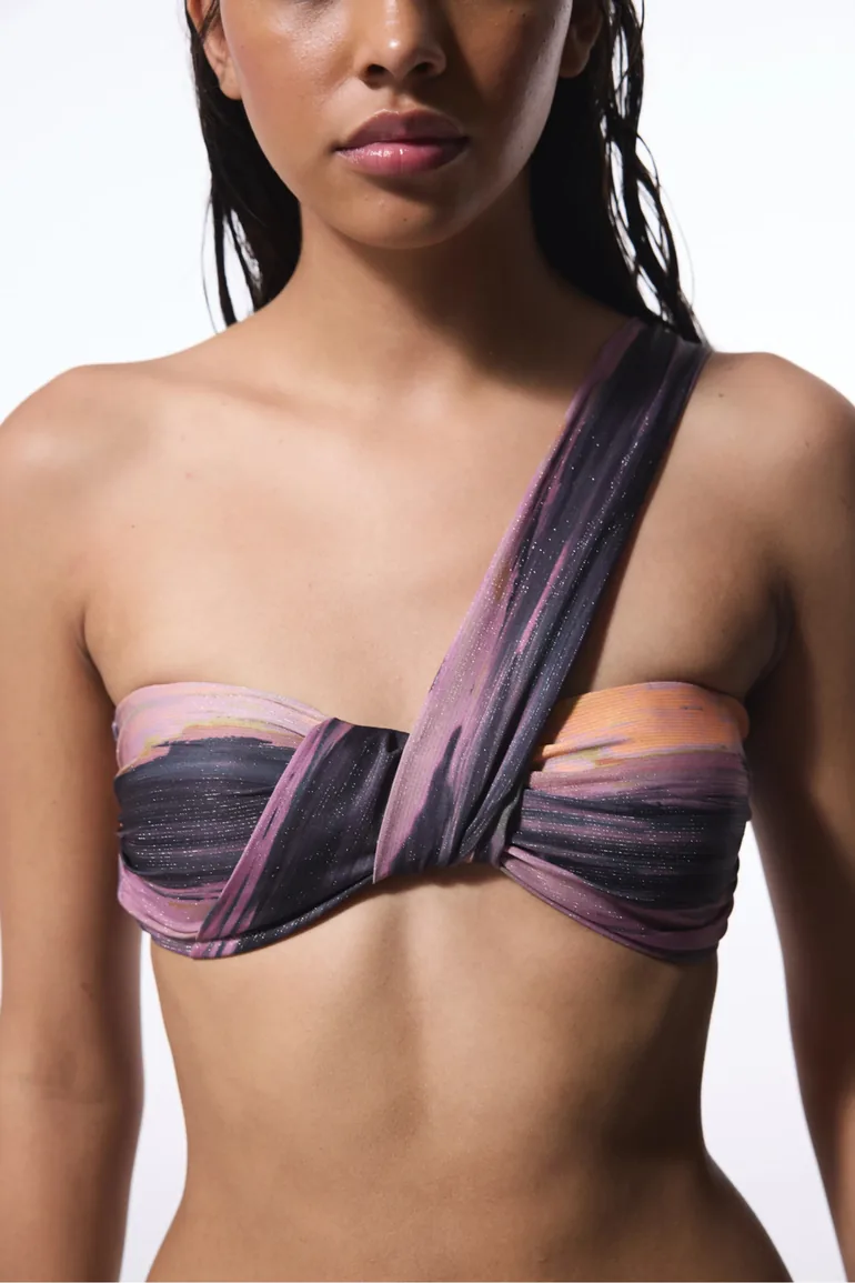 PENTI Nixie Striped One Shoulder Bikini Top - 3
