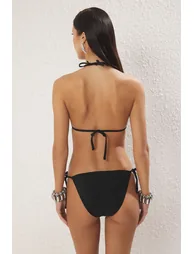 Black Triangle Normal Waist Regular Bikini Set - 3