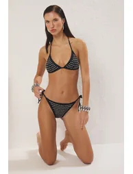 Black Triangle Normal Waist Regular Bikini Set - 1