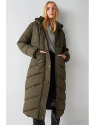 Teddy Lined Padded Maxi Duvet Coat - 1
