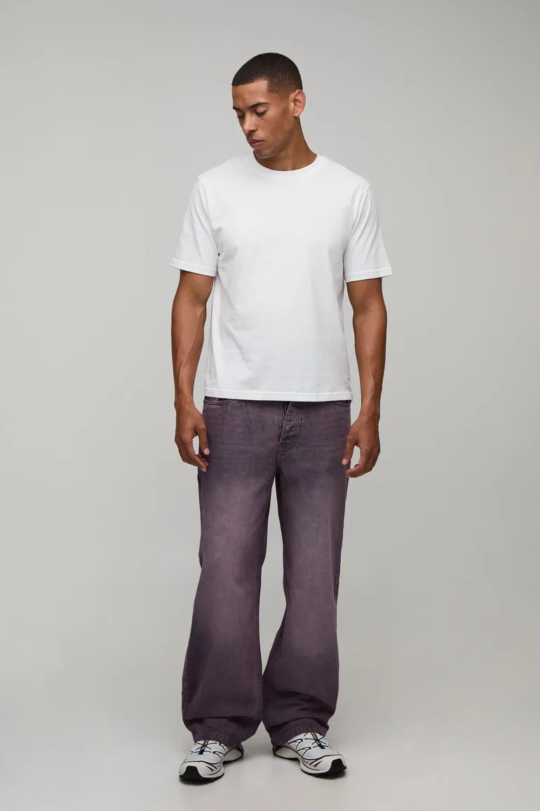 Relaxed Tinted Jeans - pink - 1