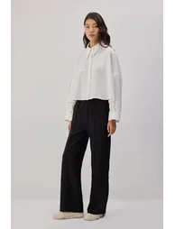 FRINGED CREPE TROUSERS