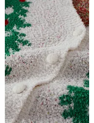 Fairytale Christmas Tree Jacquard Buttoned Knit Cardigan - 3