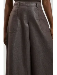 Metallic Denim Coated Aline Skirt - 1