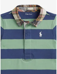 Ralph Lauren Baby Boys Striped Jersey Romper in Green - 2