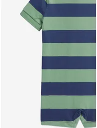 Ralph Lauren Baby Boys Striped Jersey Romper in Green - 3