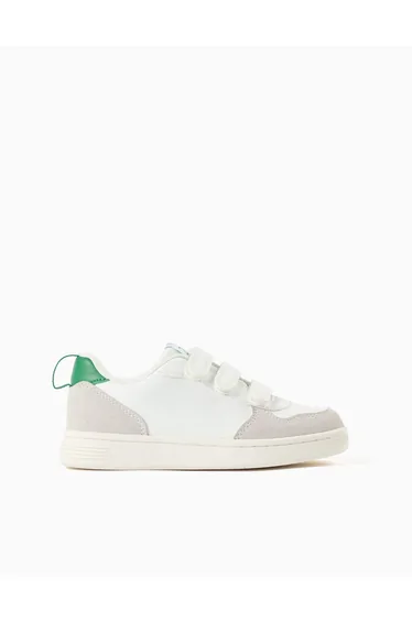 Trainers ZY Move With Touch-Fasteners For Children, White/Grey/Green