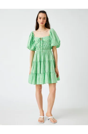 Green Column Midi Dress