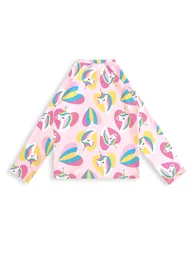 UV Protected Unicorn Girl's Swimsuit T-shirt - 3