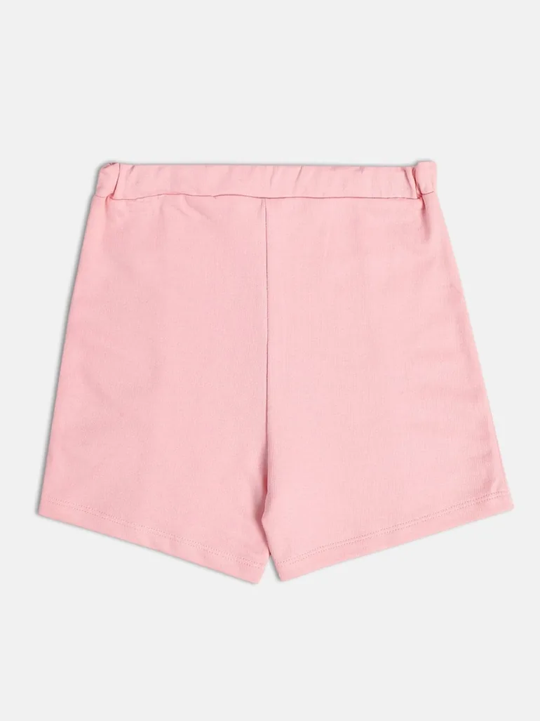 Girls Knitted Cotton Blend Plain Shorts - 1