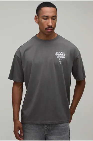 Oversized Disney Cars License Printed T-Shirt - charcoal