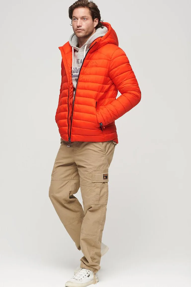Fuji Sport Quilted Padded Jacket with Embroidered Logo and Hood