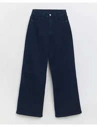 Dark Indigo Wide Leg Cosy Jeans - 5