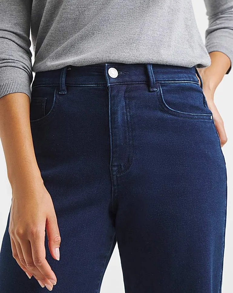 Dark Indigo Wide Leg Cosy Jeans - 2