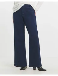 Dark Indigo Wide Leg Cosy Jeans - 1