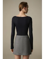Square Neckline Long Sleeve Bodysuit - 2