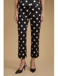 Matte Satin Polka Dot Tailored Trouser - 2