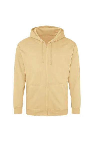 Awdis Plain Mens Hooded Full Zip Hoodie / Zoodie - Sand