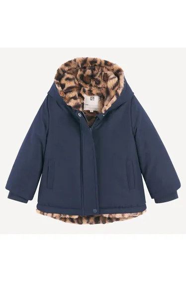 Recycled Warm Hooded Parka with Fluffy Lining