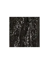 Yumi Black Sequin Midi Wrap Dress With Split Hemline And Long Sleeves - 11