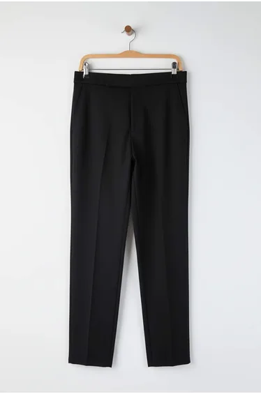 Black Men's New Italian Cut Fabric Trousers