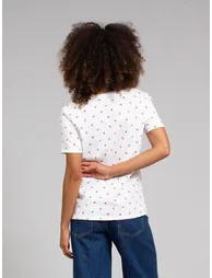 Sandford V-Neck Slub Jersey T-Shirt Berry Dot - 4