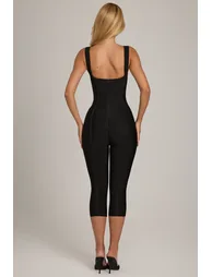 Bandage Capri Jumpsuit in Black - 5