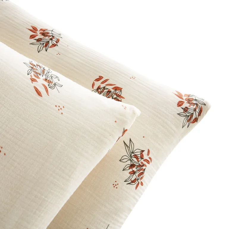 Monceaux Floral 100% Cotton Muslin Pillowcase - 1