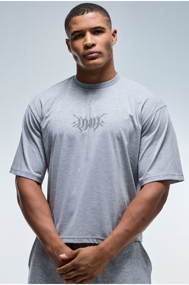 Man Active Boxy T-shirt - grey marl