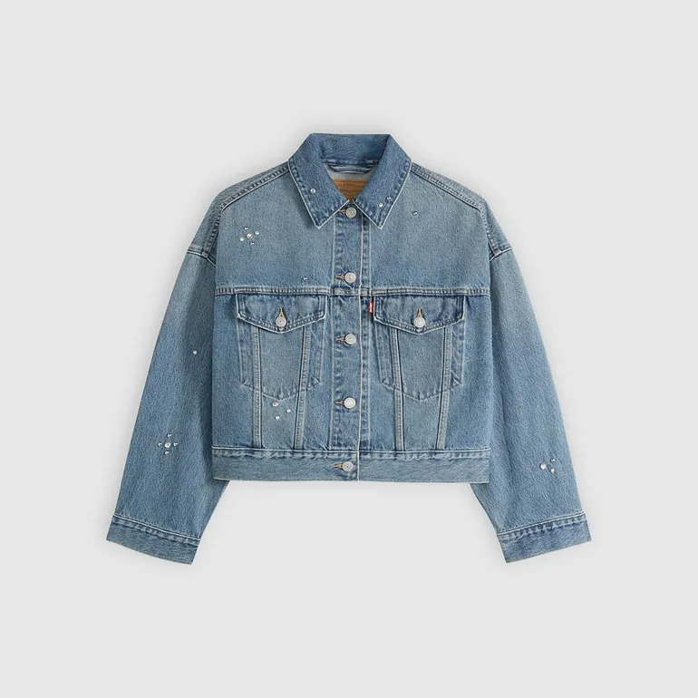 Loose Cropped Trucker Denim Jacket - 5