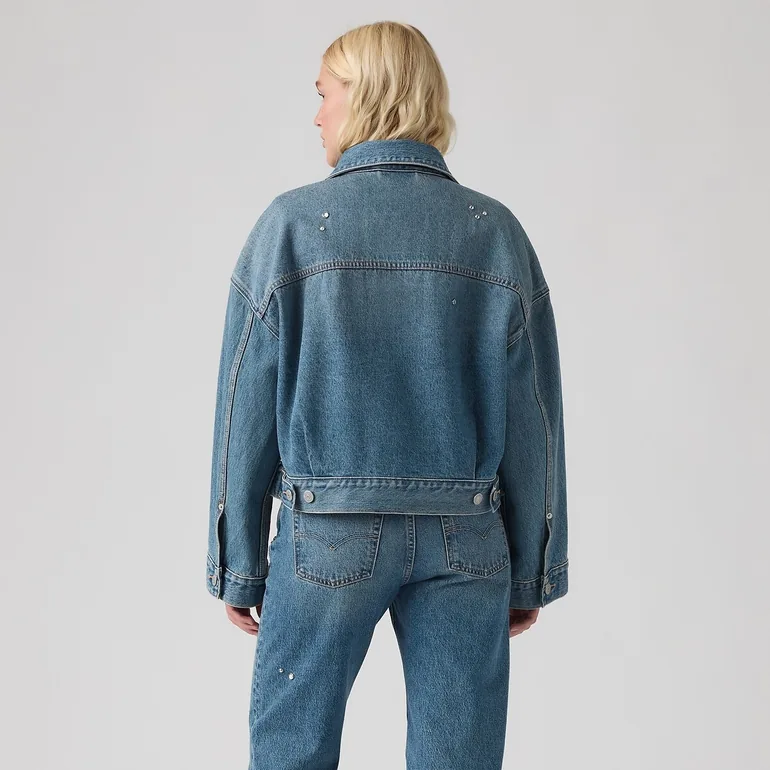 Loose Cropped Trucker Denim Jacket - 2