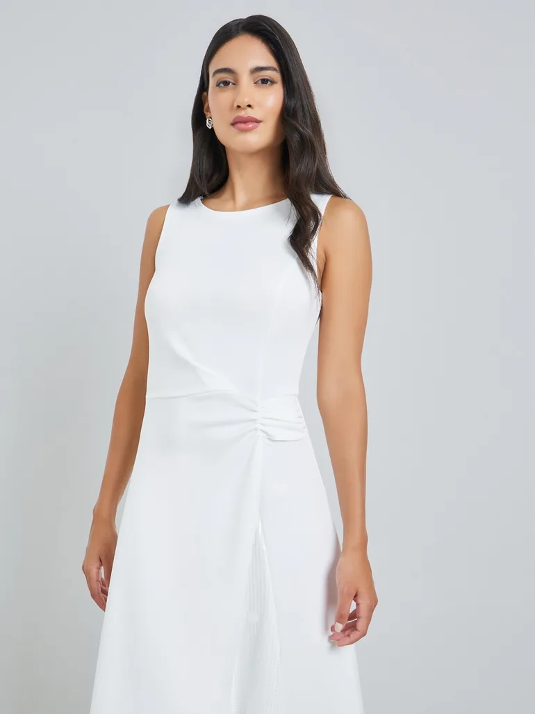White Sleeveless A-Line Maxi Dress - 2