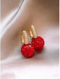 Embellished Ball Dangle Earrings - 4