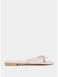 Plain Bow Trim Flat Sandals