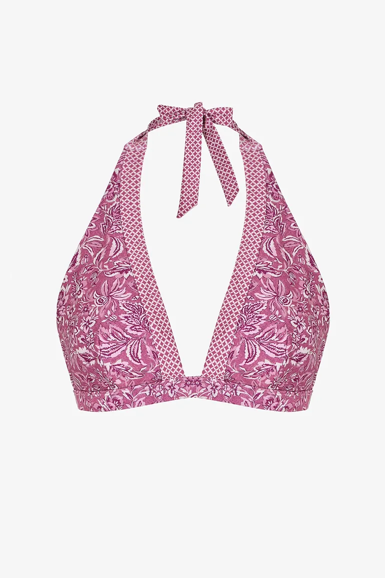 PENTI Rosa Deep V Neck Floral Bikini Top - 4