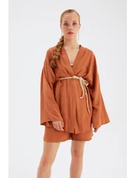 Loose Kimono with Sash Detail - 5