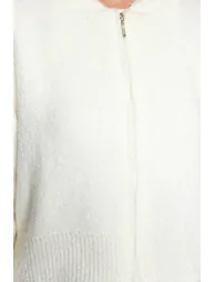 Ecru Hooded Boucle Knitwear Cardigan - 3