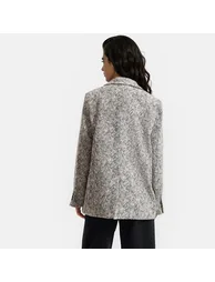 Zebra Print Jacquard Oversize Blazer - 3