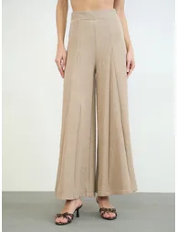 super wide leg full length pants with texture - 1