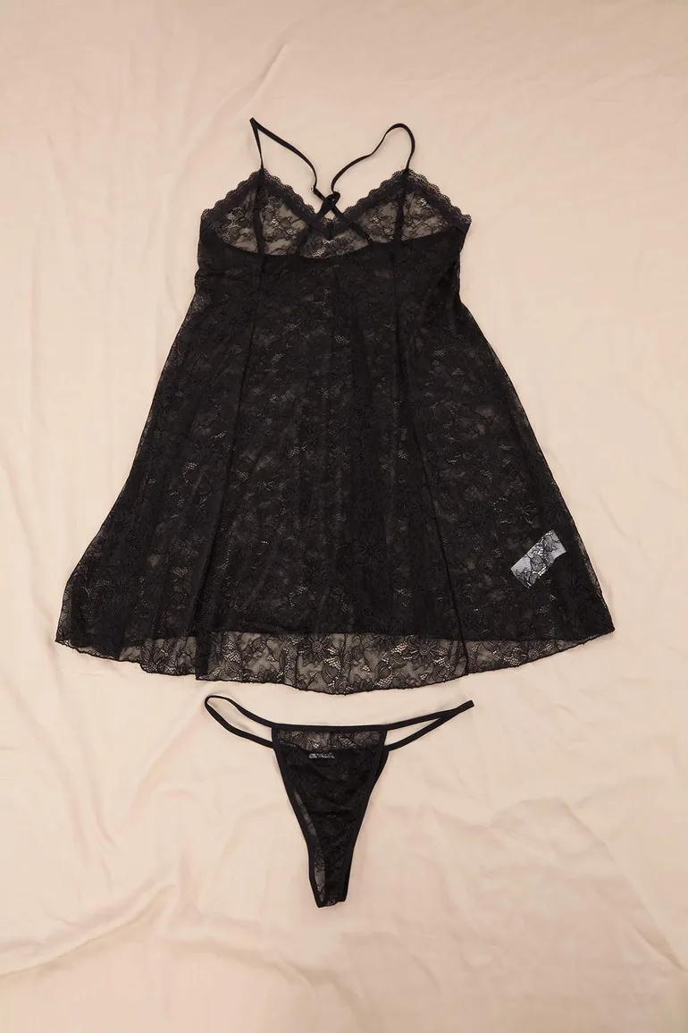 Black Lace Pack Plus Size Babydoll - 1