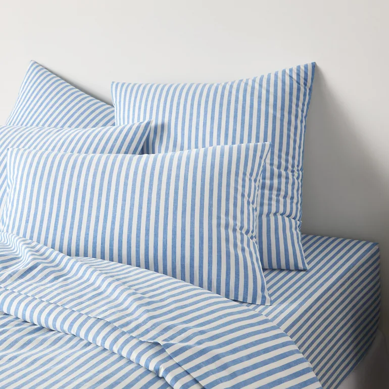 Soizic Blue Pillow Case in Cotton - 2
