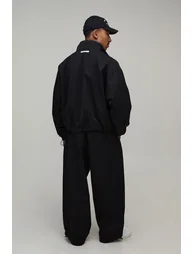 Parachute Fit Nylon Panelled Joggers - black - 2