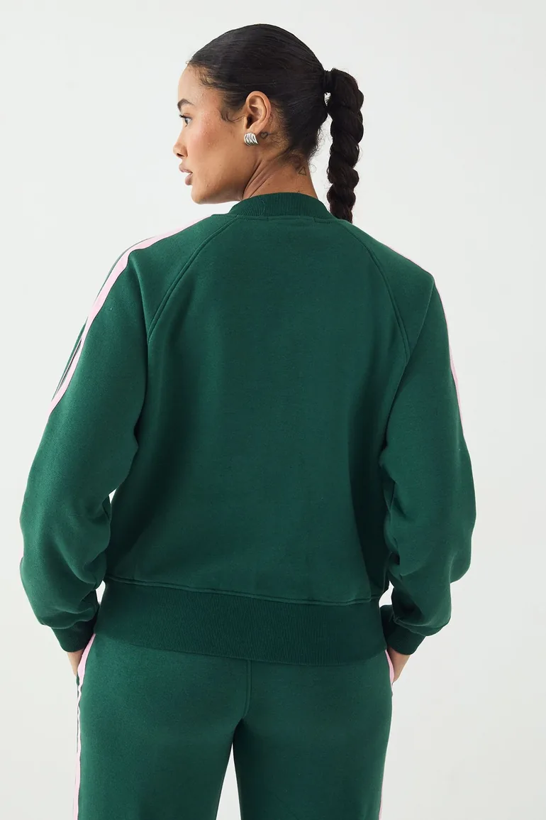 DSGN Studio Embroidered Side Stripe Sweatshirt - green - 1