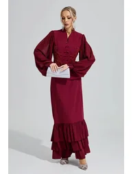 Hera Red Fishtail Two Piece Set - 5