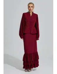 Hera Red Fishtail Two Piece Set