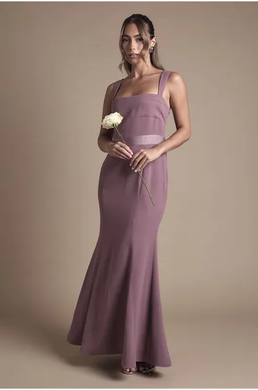 Strappy Satin Dress With Tie Back Detail