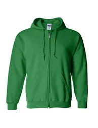Gildan Heavy Blend Adult Full Zip Hooded Sweatshirt Top - Irish Green