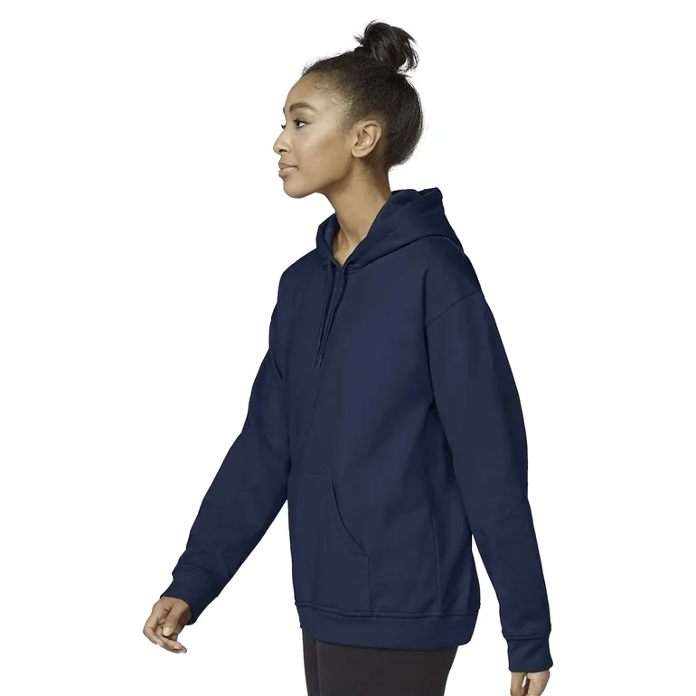 Gildan Unisex Adult Softstyle Fleece Midweight Hoodie - Navy - 3