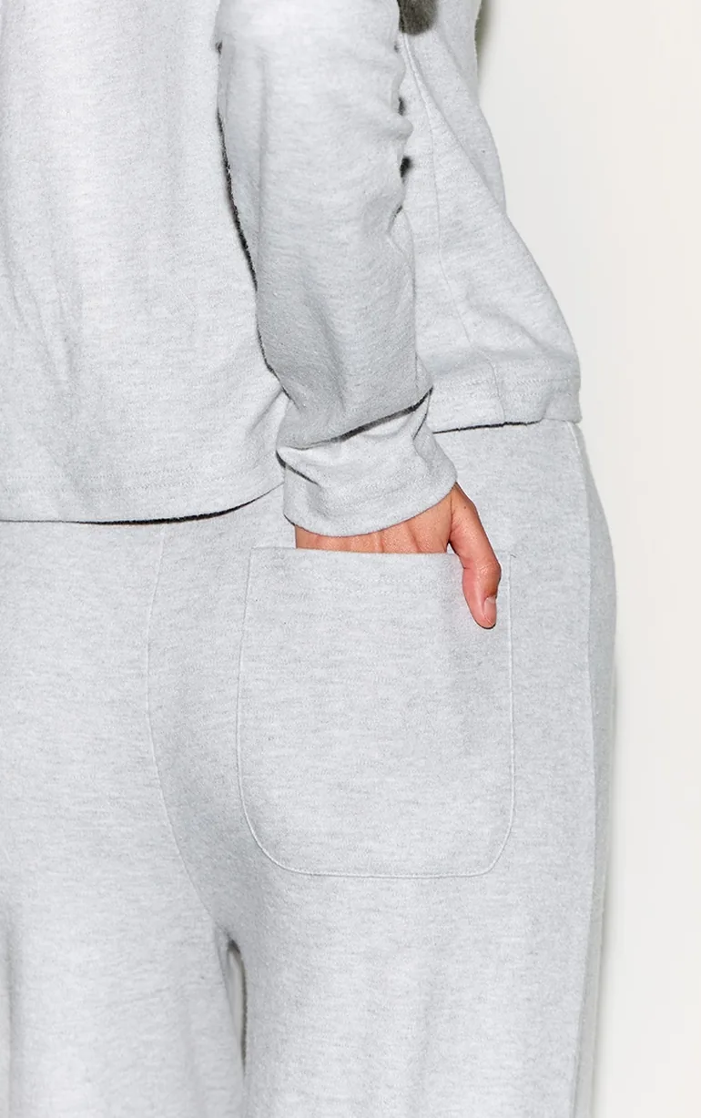 Light Grey Low Rise Super Soft Straight Leg Trousers - 3