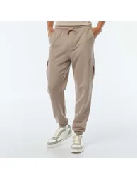 Multi-pocket lightweight sweatshirt fabric joggers BEIGE - 1